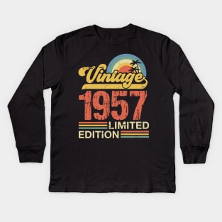 Retro vintage 1957 limited edition Kids Long Sleeve T-Shirt